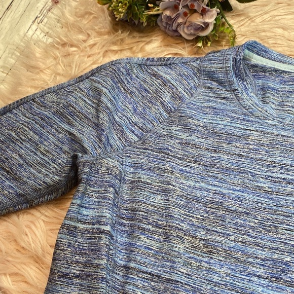 Lululemon Runderful Long Sleeve Spacedye Camo Caspian Blue sz 8 - Picture 4 of 13